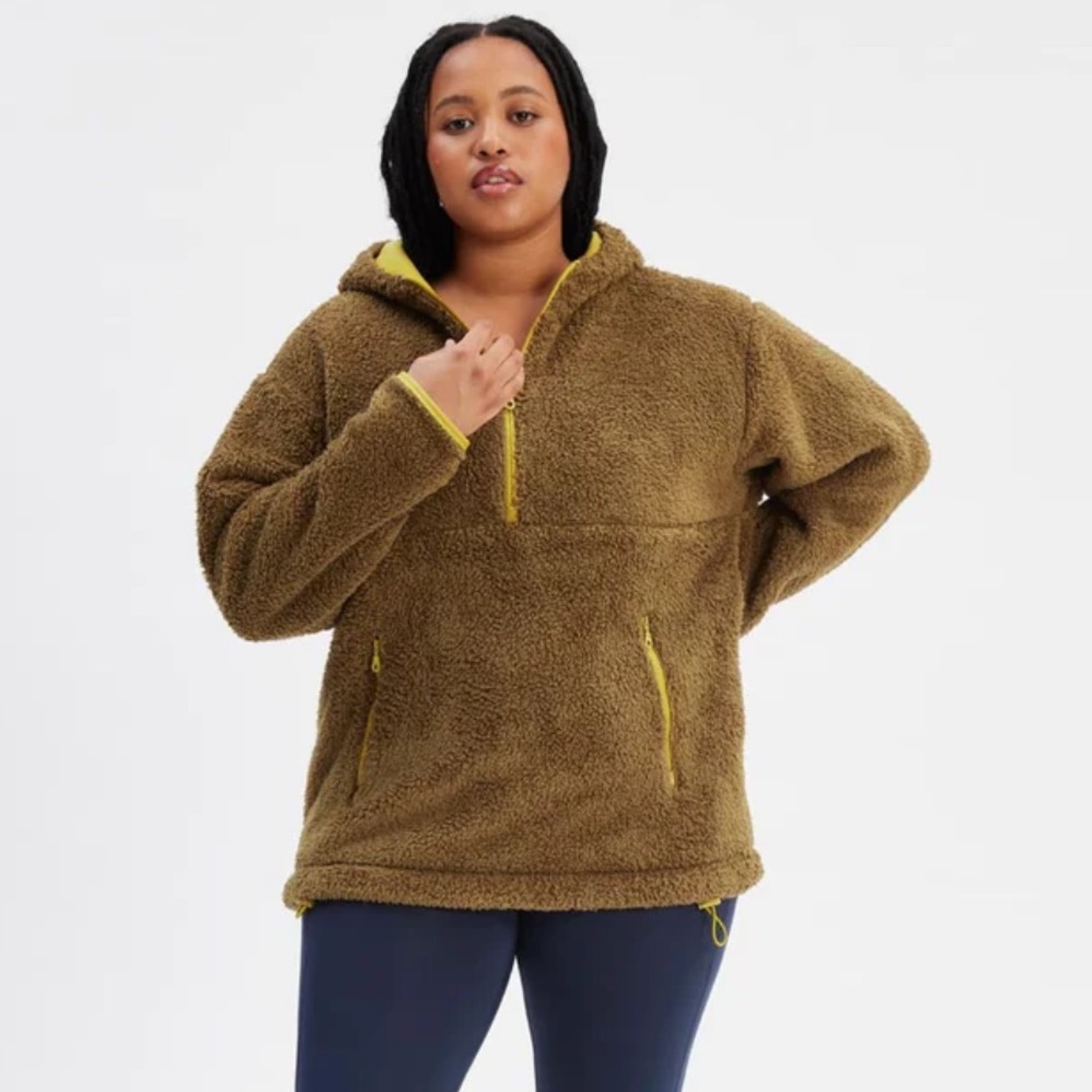 GIRLFRIEND COLLECTIVE Dark Olive Recycled Half-Zip
Fleece SIZE Large NWT…